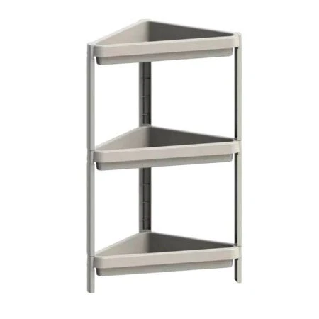 Этажерка угловая 3 секции 442*330*1000мм пластик Kleo бежевая (4)