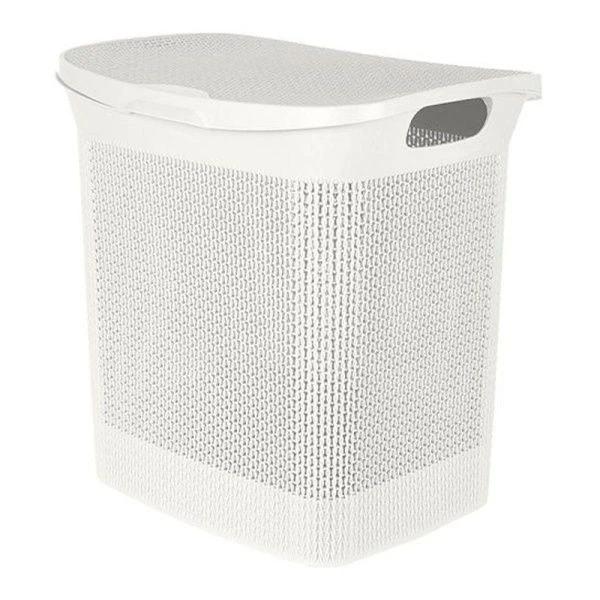 Корзина для белья 35л 430*340*450мм пластик Ajur белое облако (3)
