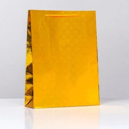Пакет фольгированный 34*26*8см Золото 9655555