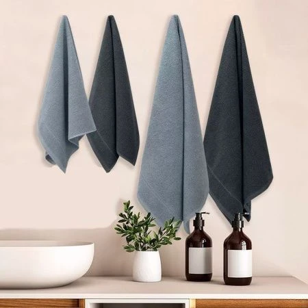 Набор полотенец махровых 4пр 50*80см*2/70*130см*2 Букле серый 450гр м7743_11