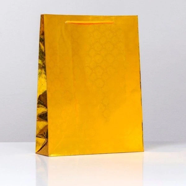 Пакет фольгированный 34*26*8см Золото 9655555