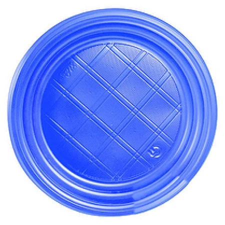 Тарелка одноразовая 16,5см полистирол синяя (20/2400)