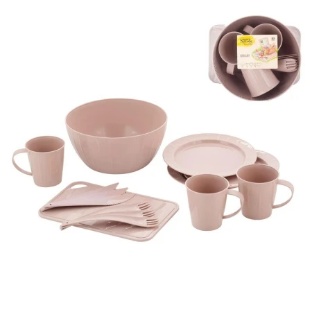 Набор для пикника 14пр на 3 персоны пластик Vanilla латте (7) ВЫВОД Набор для пикника 14пр на 3 персоны пластик Vanilla латте (7) ВЫВОД