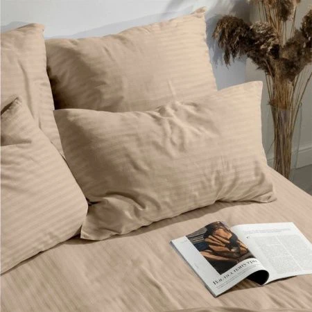 КПБ евро страйп-сатин (100% полиэстер) №2 св.коричневый