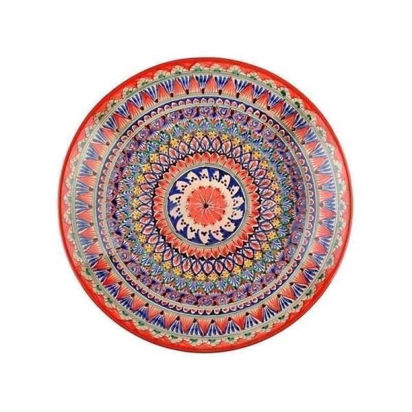 Блюдо (ляган) 30см керамика красный (16)