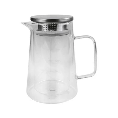 Чайник заварочный 750мл стекло с двойными стенками зеркальный (12)