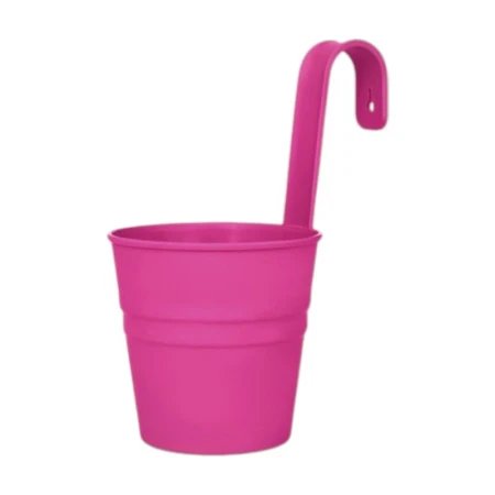 Кашпо настенное 13,5*9,6*25см пластик ВЕДРО розовое (10)