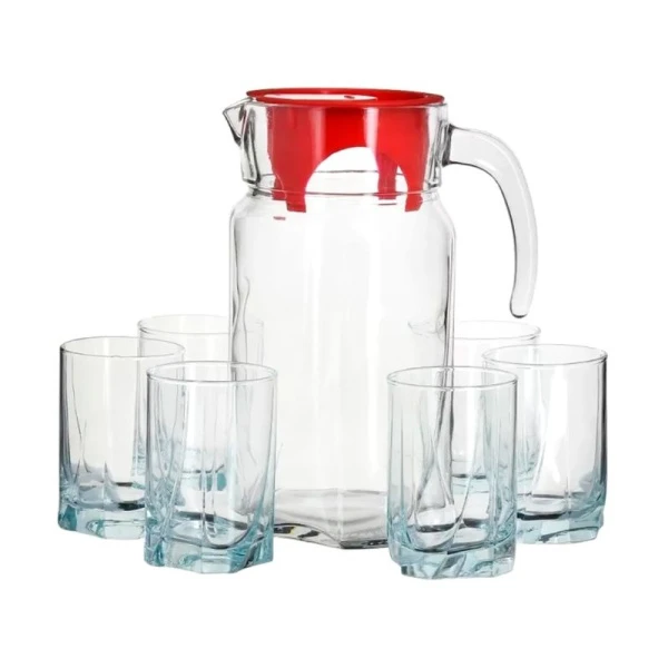 Набор питьевой 7пр стекло ЛУНА (кувшин 1,7л, стаканы 6шт 255мл) (4)