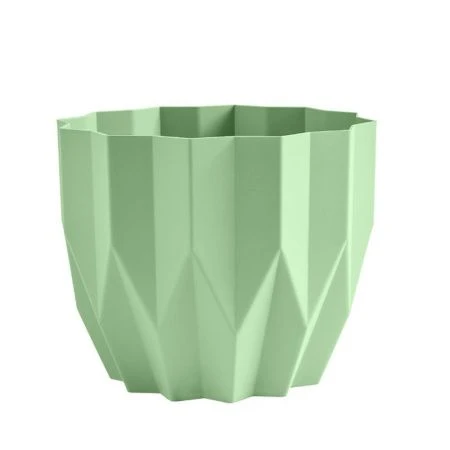 Кашпо 800мл 10,5*13см пластик ГЕОМЕТРИЯ мята (27)
