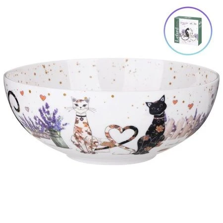 Салатник 850мл 17,5*6,5см фарфор ЛАВАНДОВЫЕ КОТЫ (24)