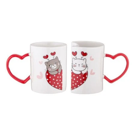 Кружки набор 2шт 260мл фарфор СЧАСТИВЫ ВМЕСТЕ (18)