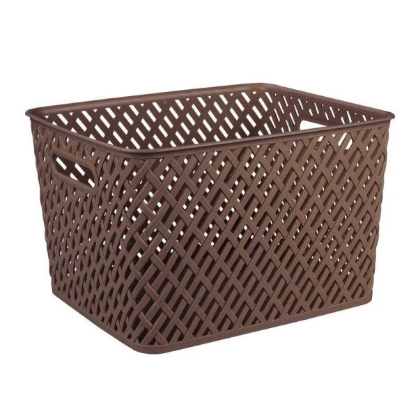 Корзина для белья 350*290*225мм пластик ПЛЕТЕНКА коричневая (8)