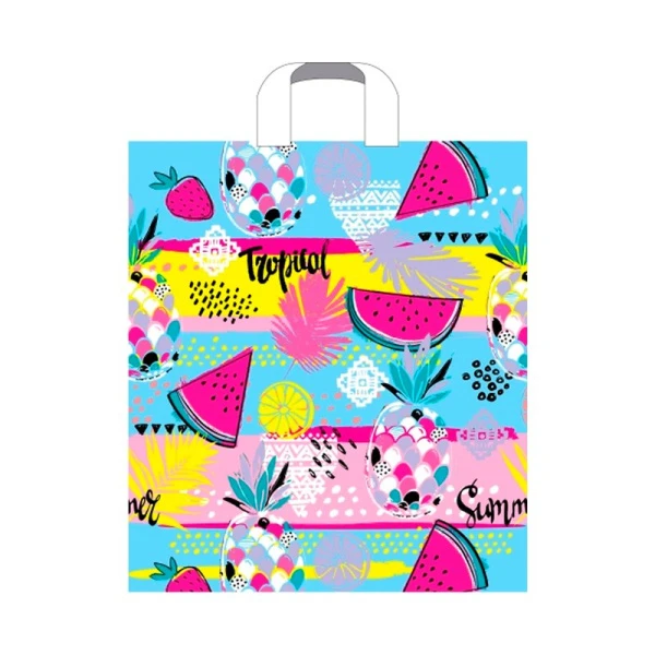 Пакет с петлевой ручкой 38*42+3см полиэтилен Тропические фрукты (50/500) Пакет с петлевой ручкой 38*42+3см полиэтилен Тропические фрукты (50/500)