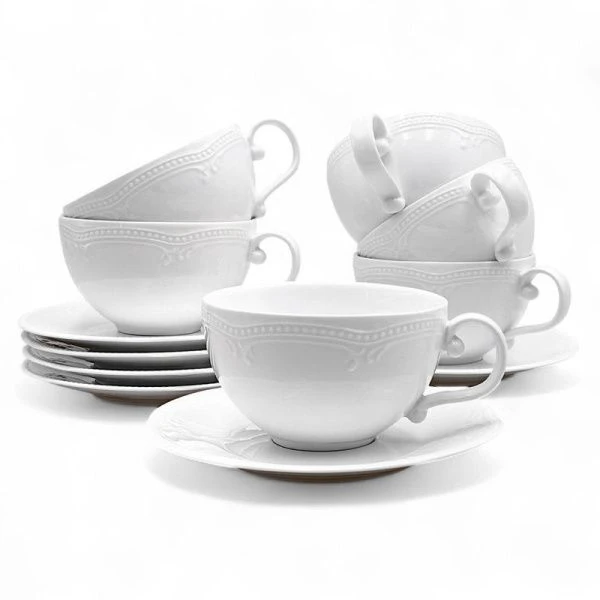 Чайный набор 12пр фарфор White Ornaments на 6 персон 250мл (6)