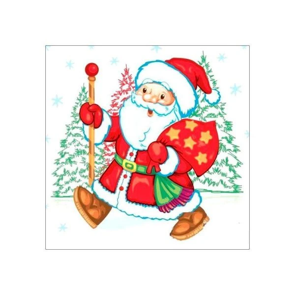 Салфетки бумажные Desna Design 40шт. однослойные 25*25 Дед Мороз (32)