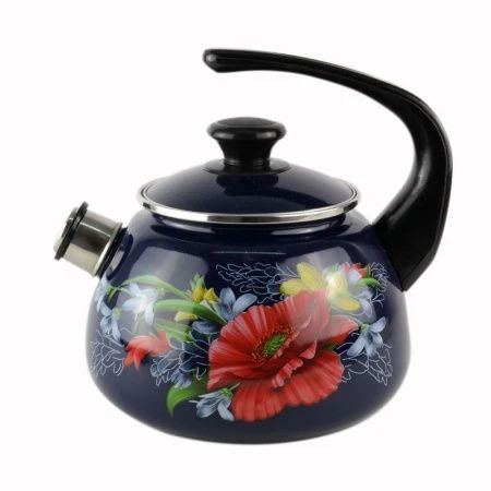 Чайник со свистком 2л эмаль бостон с декором сферический 43615-103/6бос (4)