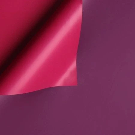 Пленка в рулоне матовая полипропилен 65мкр 58см*10м Самая нужная двухсторонняя мал-красн/бургунд (30