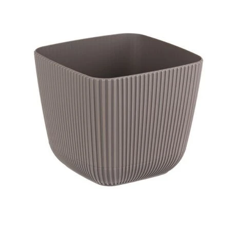 Кашпо 1,8л 150*150*130мм пластик ПИКАНТО французcкий серый квадратное (12)