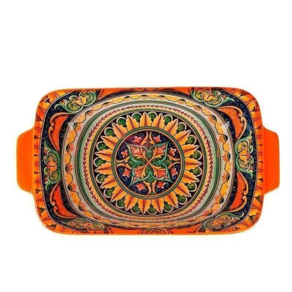 Блюдо для запекания 22,5*12,5см 600мл фарфор ARABESQUE оранжевый (9/36)