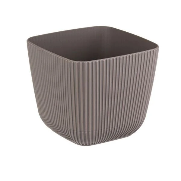 Кашпо 1,8л 150*150*130мм пластик ПИКАНТО французcкий серый квадратное (12)