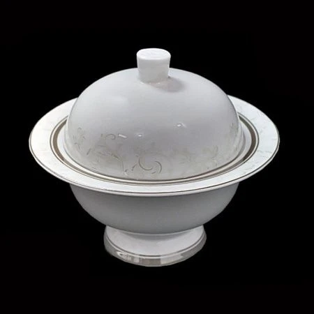 Сахарница 16см фарфор СЕРЫЙ ШЕЛК подар.уп. (10) ВЫВОД