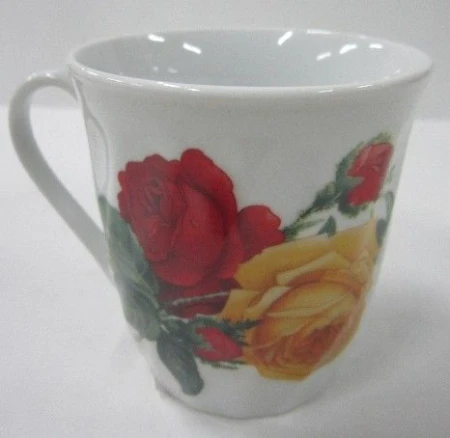 Кружка 350мл фарфор РОЗА КРАСНАЯ И ЖЕЛТАЯ