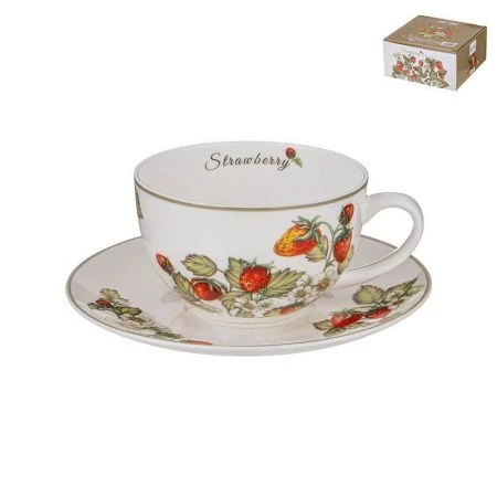 Чайный набор 2пр фарфор Strawberry на 1 персону 300мл (24)