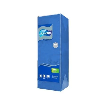 Салфетки бумажные Мягкоff Universal 400шт 24*24см синие (9)