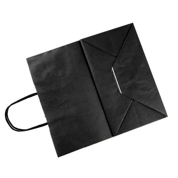 Пакет бумажный с кручеными ручками 22*25*12см черный (250)