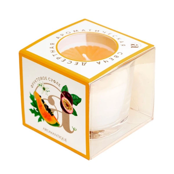Свеча ароматизированная в стакане 60гр Aromantique Фруктовое суфле AM40603 (12)