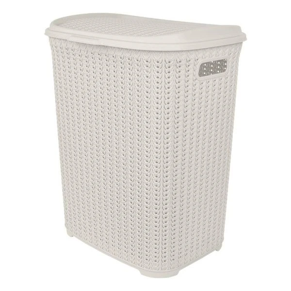 Корзина для белья  65л 463*406*507мм пластик Melange молочный туман (3)