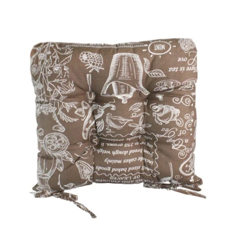 Сидушка на стул (табурет) 40*40см рогожка КУЛИНАР с завязками LeSonnet арт. 21