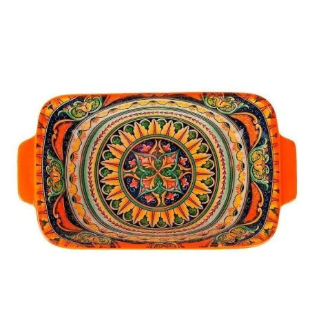 Блюдо для запекания 22,5*12,5см 600мл фарфор ARABESQUE оранжевый (9/36)