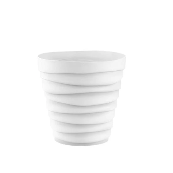 Кашпо 3,5л 19,5*19,7см пластик БАРХАН белый (16)