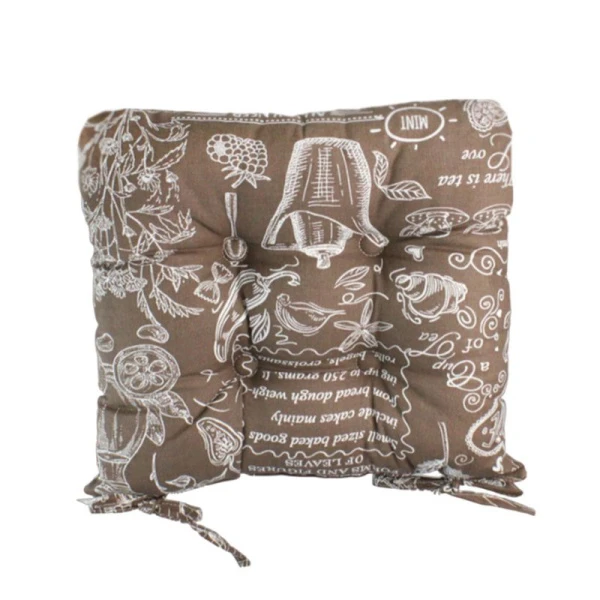 Сидушка на стул (табурет) 40*40см рогожка КУЛИНАР с завязками LeSonnet арт. 21