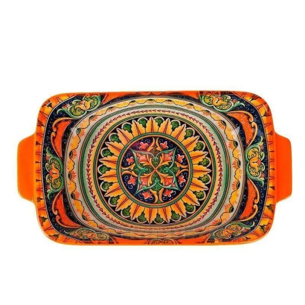 Блюдо для запекания 22,5*12,5см 600мл фарфор ARABESQUE оранжевый (9/36)