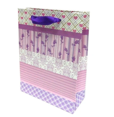 Пакет бумажный 24*18*8см (4 вида) JC-1831/DV-BK8222X M (600)