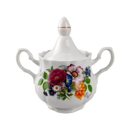 Сахарница 550мл фарфор БУКЕТ ЦВЕТОВ Романс (12)