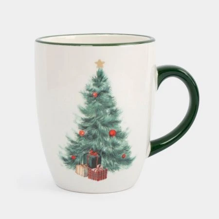 Кружка 330мл керамика зеленая Елка с подарками Festival ANLAF-FDH-0303-13