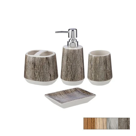 Набор для ванной комнаты керамика 4пр Wooden 4 цвета (12)