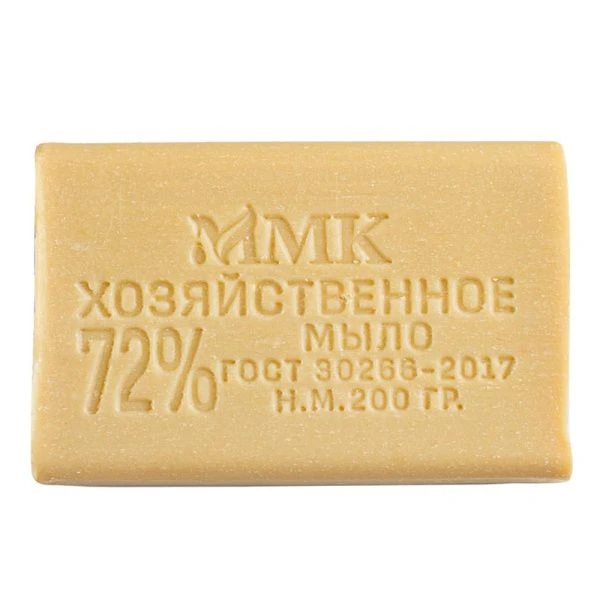Мыло хозяйственное БЕЛОЕ 72% 200гр без обертки 0340 (60)