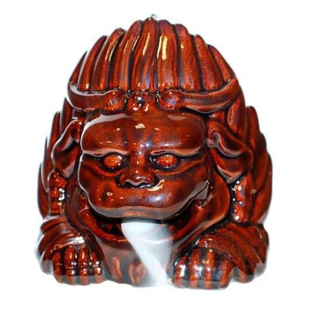 Подставка для стелющих дым благовоний керамика Снежный лев 9*12см STA-09