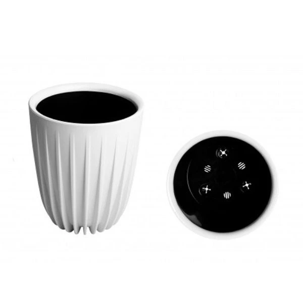 Горшок цветочный 27,3л 30*53см пластик СИГМА с вкладкой 17л белый (1)