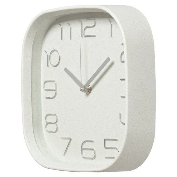 Часы настенные 25*25см пластик РУБИН Классика белые с серебром (10)