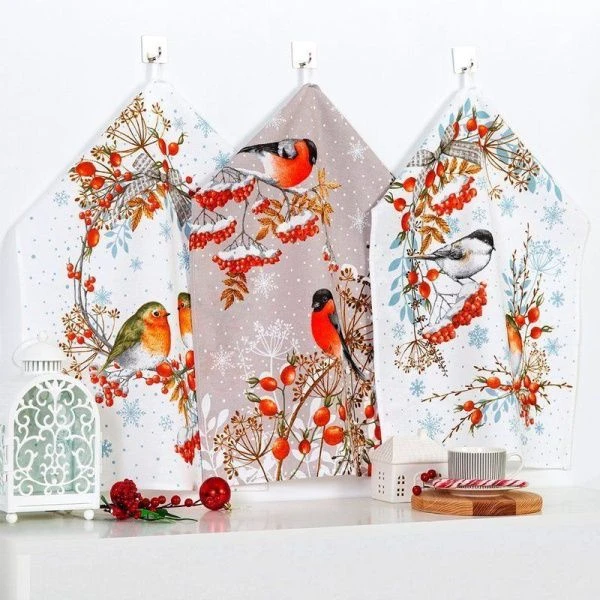 Полотенце кухонное рогожка 45*60см Музыка зимы