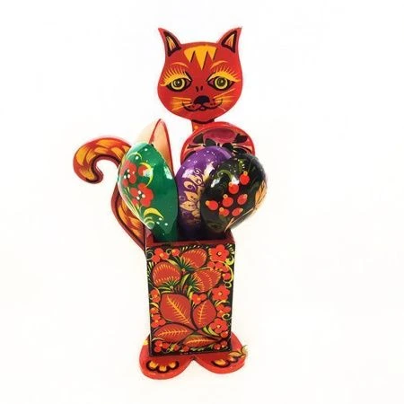 Подставка под ложки 27*13*9см дерево Хохлома (1)