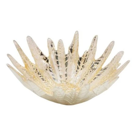 Блюдо 12см стекло ЛЕДЯНОЙ ЦВЕТОК золото 19308/G (16)