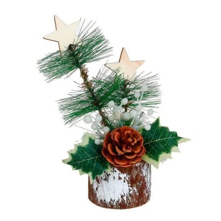 Еловая композиция 22см со звездами и декором подставка из спила пластик дерево СНОУ БУМ