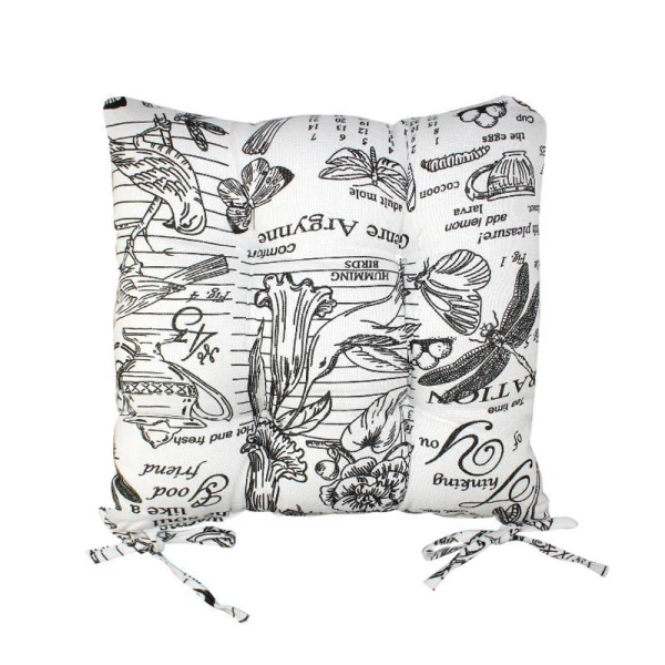 ВЕРСАЛЬ ЧЕРНЫЙ Сидушка на стул (табурет) рогожка 40*40(+-5 см) с завязками LeSonnet арт. 4 ВЕРСАЛЬ ЧЕРНЫЙ Сидушка на стул (табурет) рогожка 40*40(+-5 см) с завязками LeSonnet арт. 4