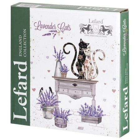 Тарелки мелкие набор 2шт 20,5*2см фарфор ЛАВАНДОВЫЕ КОТЫ десертные (18)